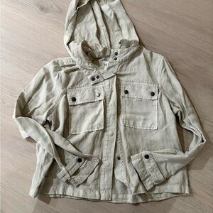 Nicole Miller Cream Hooded Jacket